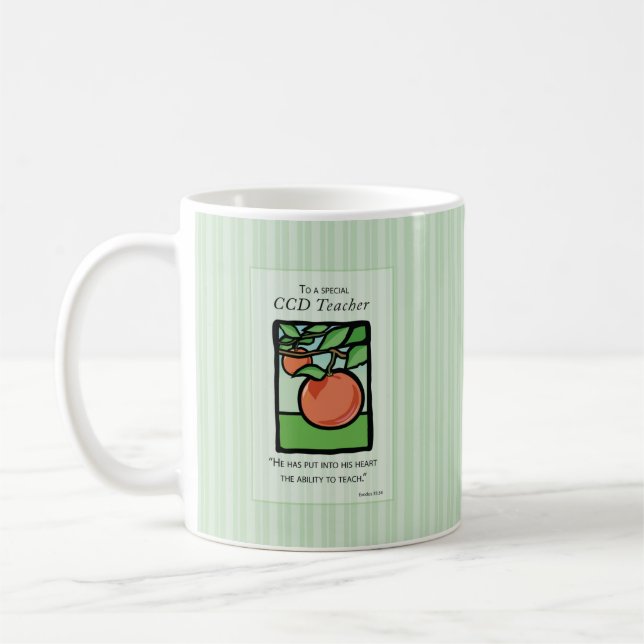 Mug CCD Enseignant Merci Gift Mug, Pomme (Gauche)