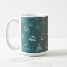 Ce charmant motif de gribouillis de thé et de café