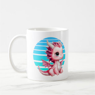 Mug Ce design présente un dragon rose mignon avec un g