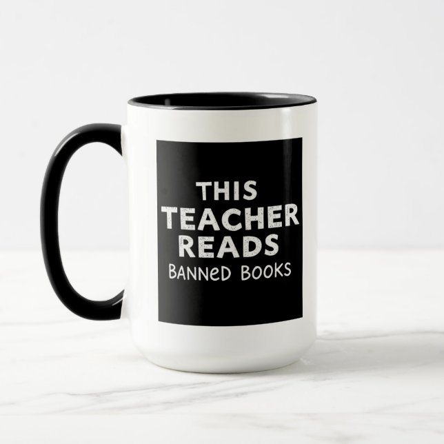 Mug Ce professeur lit les livres interdits Graphique (Gauche)