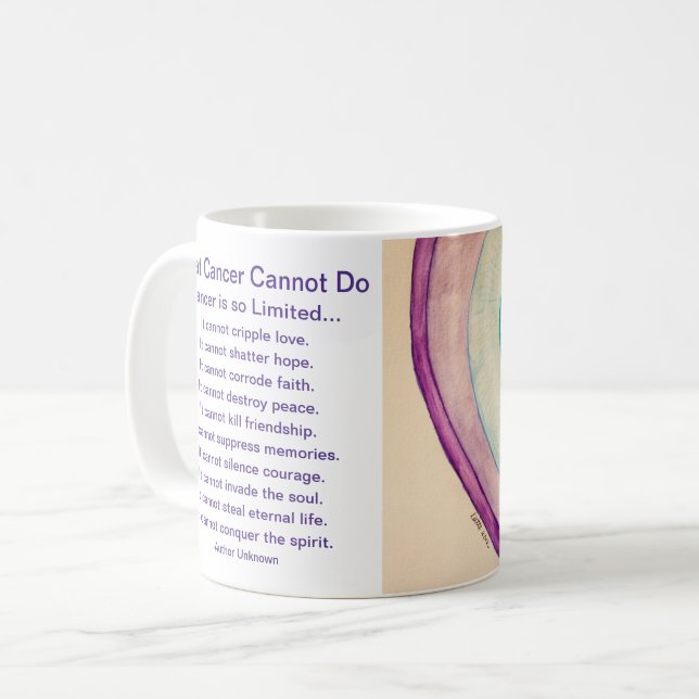 Mug Ce que le cancer ne peut pas faire Poem Coeur Coff (Devant gauche)