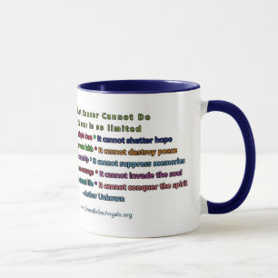 Mug Ce que le cancer ne peut pas faire (texte bleu et 