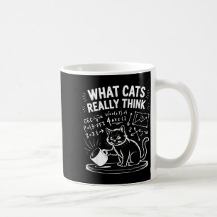 Mug Ce que les chats pensent vraiment mème de chat drô