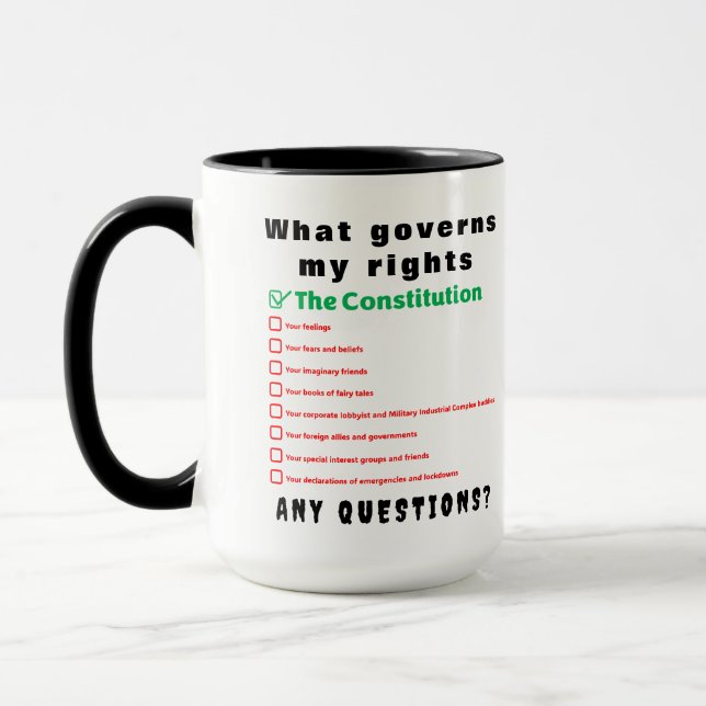 Mug Ce qui gouverne mes droits - La Constitution (Gauche)