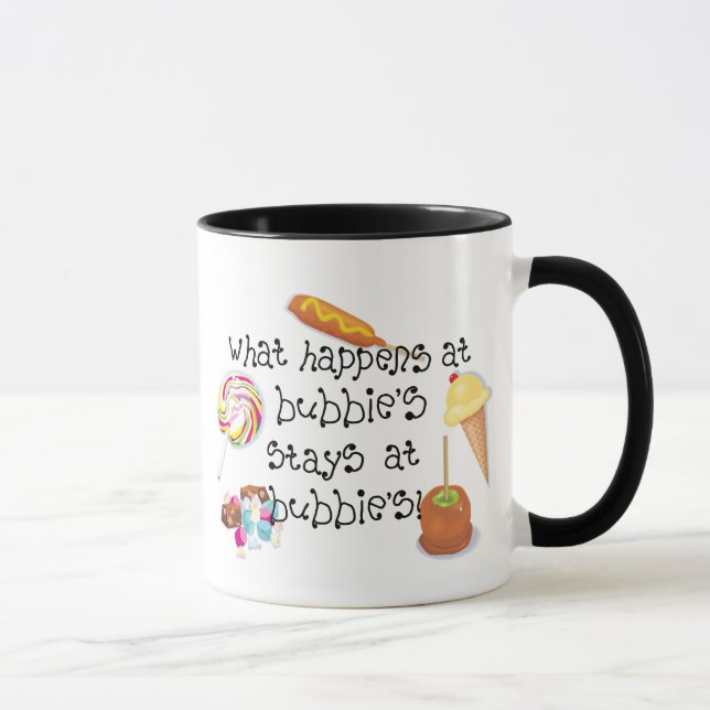 Mug Ce qui se produit aux SÉJOURS de Bubbie chez (Droite)