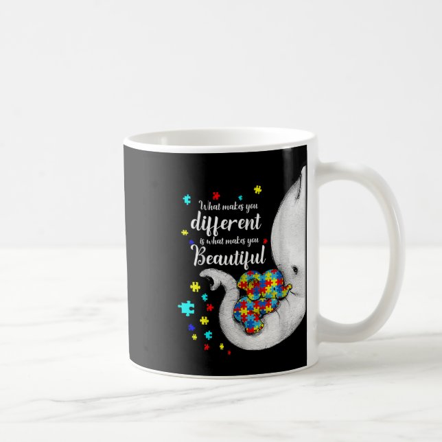 Mug Ce qui vous rend différents éléphant maman Autisme (Droite)