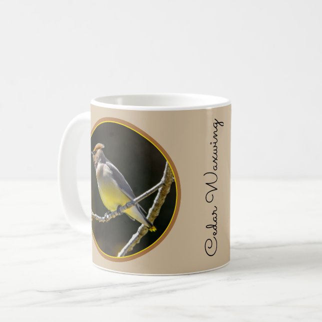 Mug Cèdre cire Songbird Photo originale Oiseau sauvage (Devant gauche)