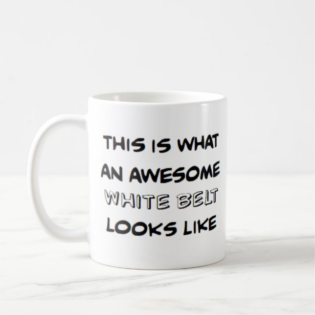 Mug ceinture de karaté blanc, génial (Gauche)