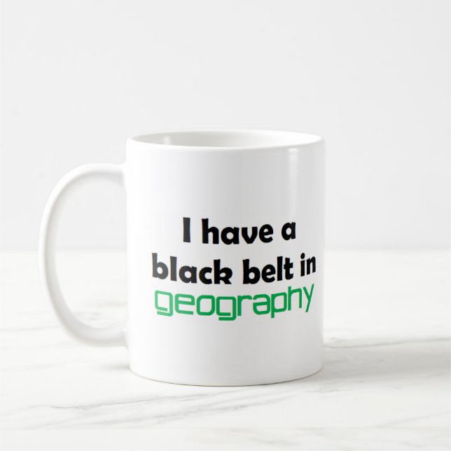 Mug Ceinture noire de géographie (Gauche)