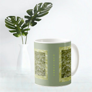 Mug Celadon Vert Hydrangea Floral