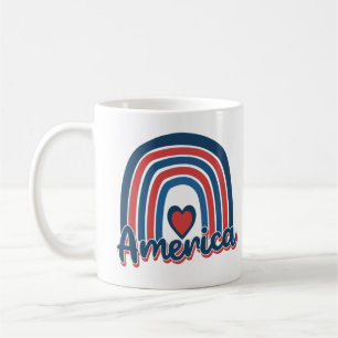 Mug Célébration America 4 juillet Arc-en-ciel USA