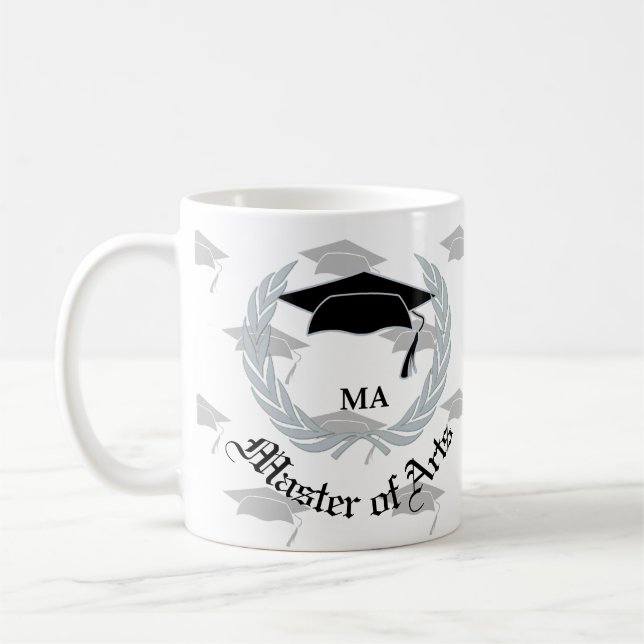 Mug Célébration argentée d'obtention du diplôme d'arts (Gauche)