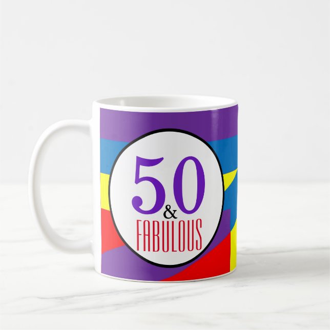 Mug Célébration audacieuse d'anniversaire 50 ans, art  (Gauche)