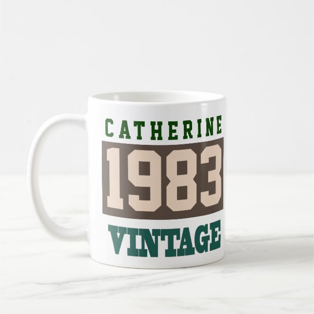 Mug Célébration d'anniversaire de l'année de naissance (Gauche)
