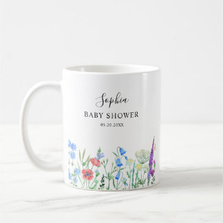 Mug Célébration de Baby Shower Fleur Sauvage Multicolo
