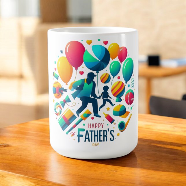 Mug Célébration de ballon pour la fête des pères (Créateur téléchargé)