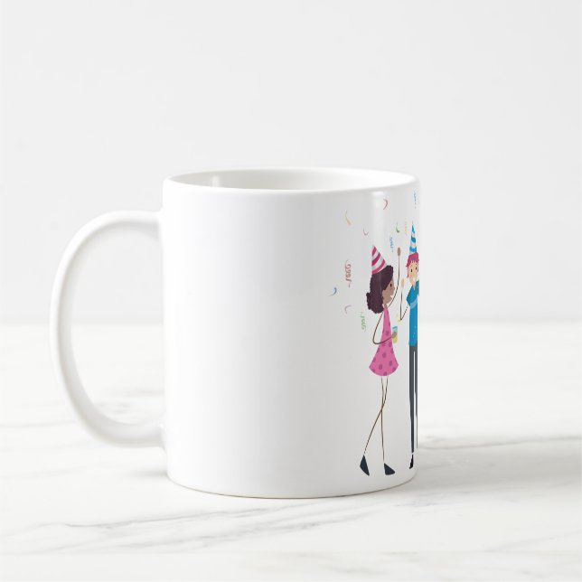 Mug Célébration de fête d'enfants de dessin animé colo (Gauche)