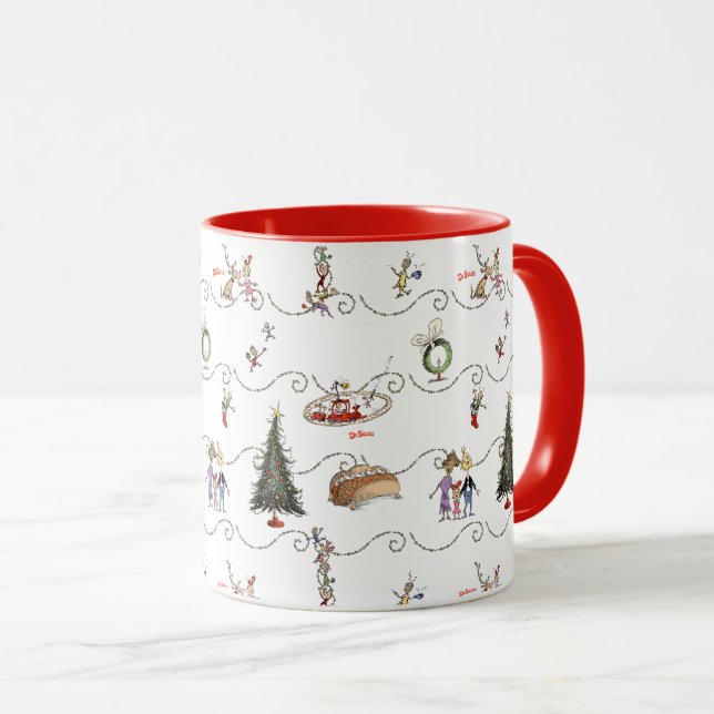 Mug Célébration de la guirlande de Noël de Whoville (Devant droit)