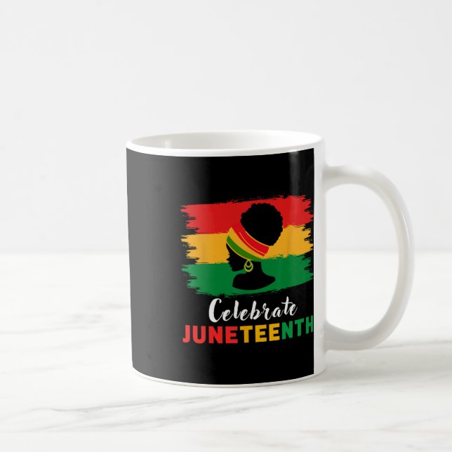 Mug Célébration de la Junetdix Black Women Messy Bun 1 (Droite)