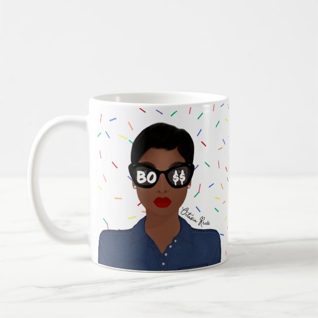 Mug Célébration de patron avec nom Afro-Américain (Gauche)
