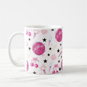 Mug Célébration disco tendance, motif transparent