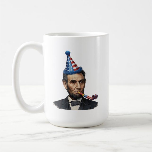 Mug Célébration drôle de fête d'Abraham Lincoln  (Gauche)