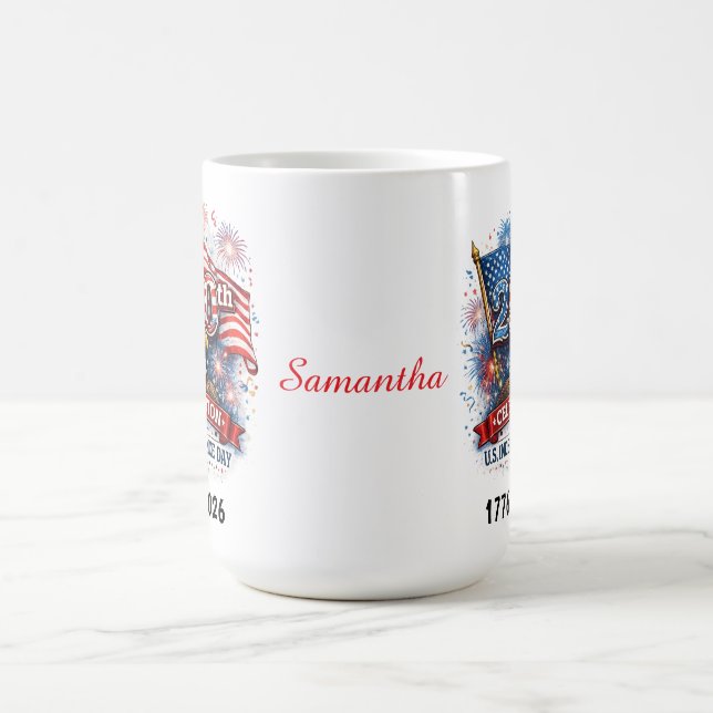 Mug Célébration du 250e anniversaire de l'indépendance (Centre)