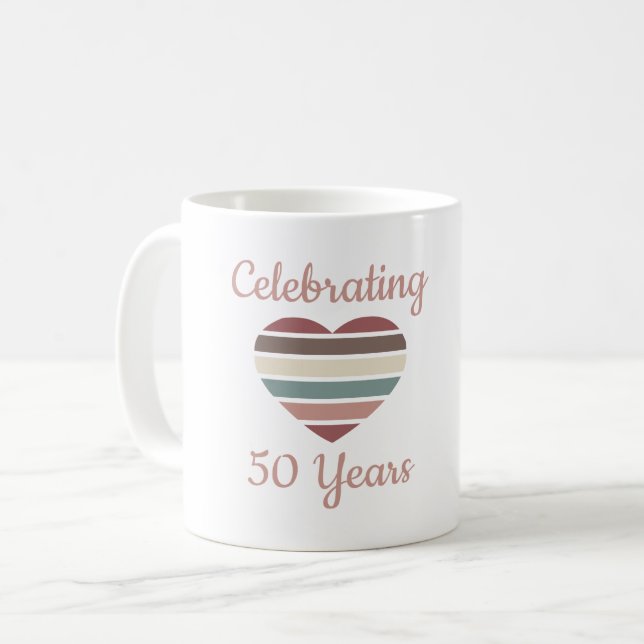 Mug Célébration du 50e anniversaire du Mariage (Devant gauche)