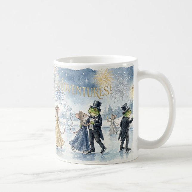 Mug « Célébration élégante d'hiver – Toast au Champagn (Droite)