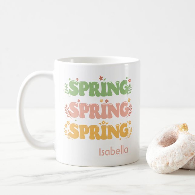 Mug Célébration personnalisée du Printemps de Pâques (Avec donut)