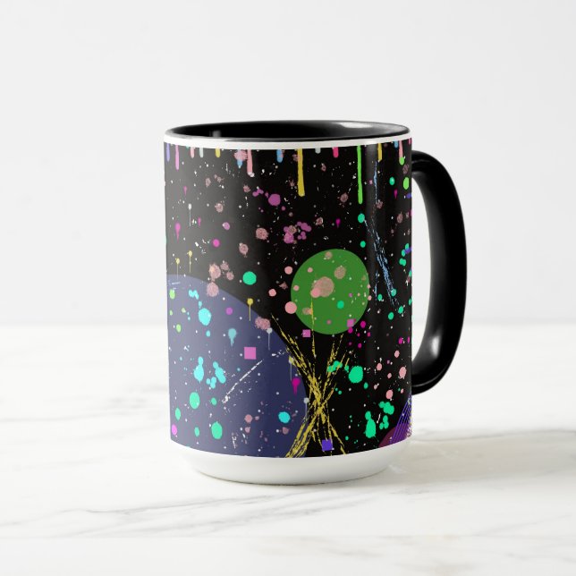 Mug Célébrations célestes : Art abstrait maximaliste  (Devant droit)