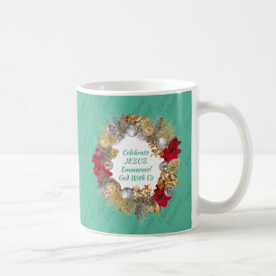 Mug CÉLÉBRER JÉSUS Monnaie vert Monogramme de Noël