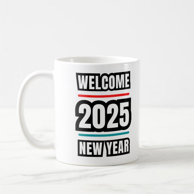 Mug Célébrer la conception du Nouvel An 2025 (Gauche)