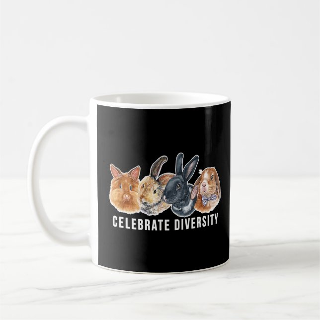 Mug Célébrez la diversité Fun Pet Bunny Propriétaires  (Gauche)
