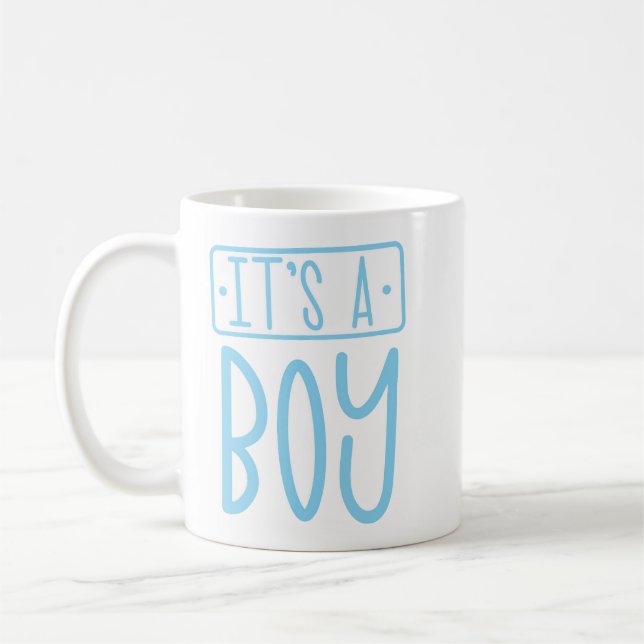 Mug Célébrez le nouveau bébé garçon Baby shower cadeau (Gauche)