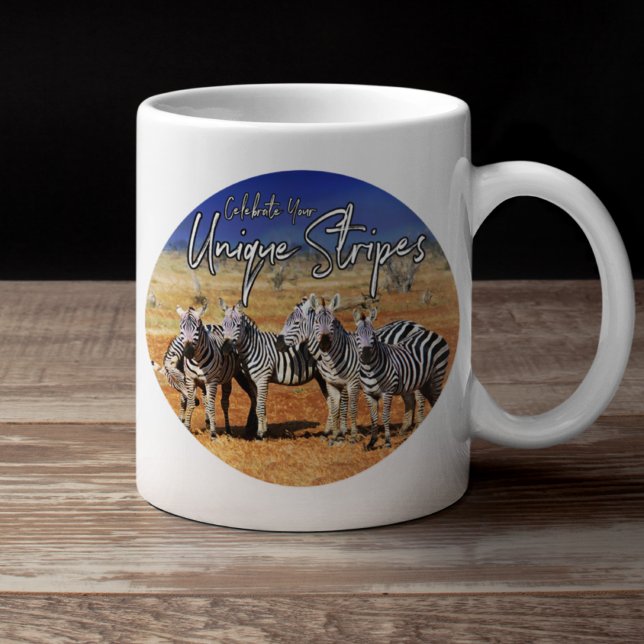 Mug "Célébrez vos rayures uniques" Zebra Art (Créateur téléchargé)