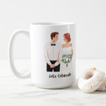 Célébrons le Couple de Mariés à l'Aquarelle Romant