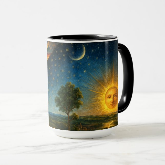 Mug Celestial Cosmos Derived From Flammarion Engraving (Devant droit)