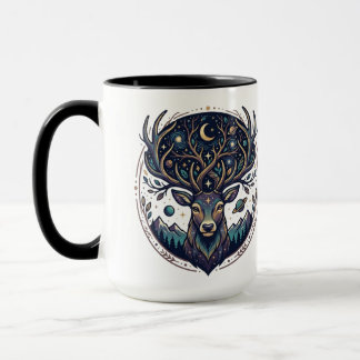 Mug Celestial Deer Mystical Moon & Star Art Stag