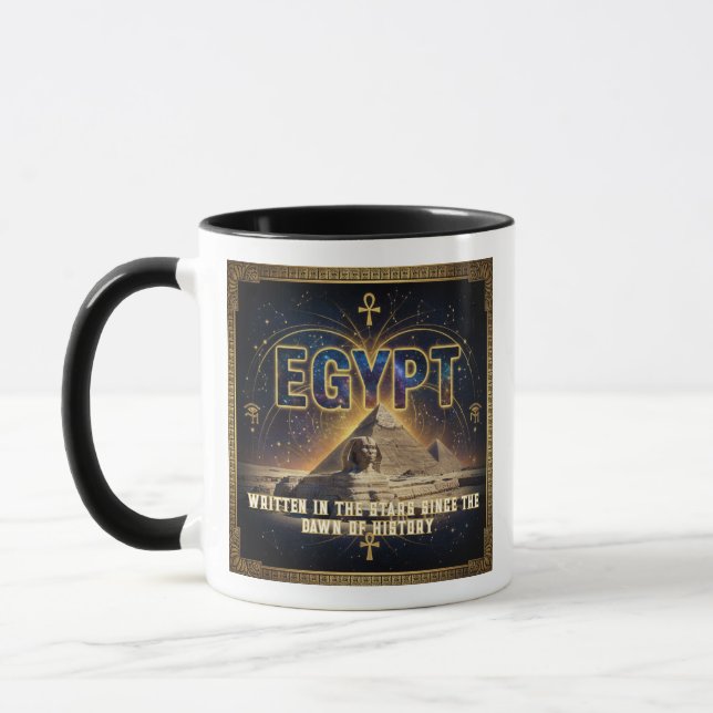 Mug Celestial Egypt Sphinx Pyramids Galaxy Poster (Gauche)