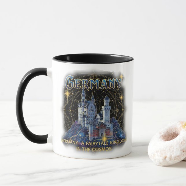 Mug Celestial Germany Neuschwanstein Castle Art (Avec donut)