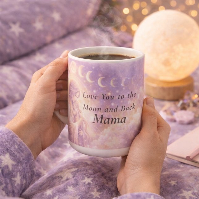 Mug Celestial Moon Mama Mug, Love You to the Moon Mom  (Créateur téléchargé)