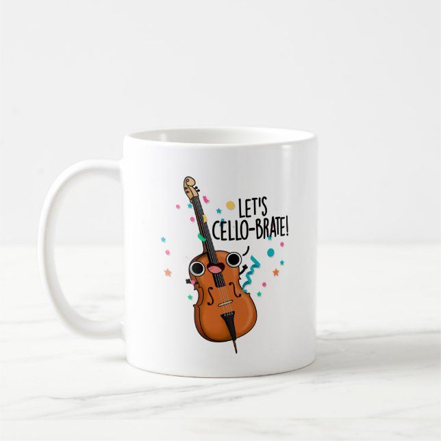 Mug Cello-brate amusant célébrant le jeu de violoncell (Gauche)