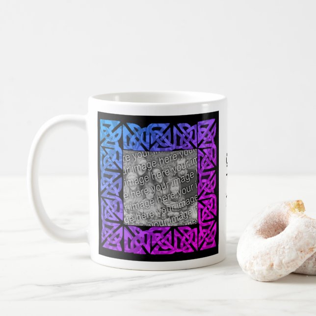 Mug Céltic Knots Rainbow Photo personnalisée (Avec donut)