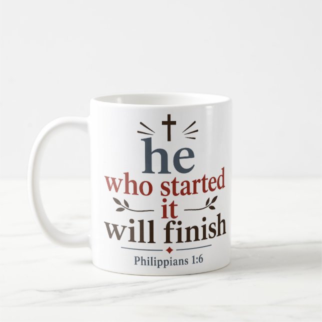 Mug Celui qui a commencé l'accomplira Promesse des Écr (Gauche)