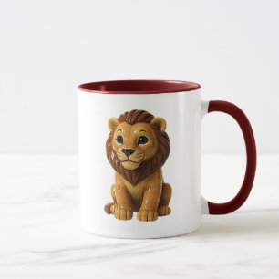 Mug céramique avec image de lion adorable.
