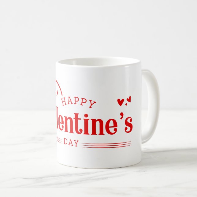 Mug Céramique café Mug-Valentine Coeurs (Devant droit)