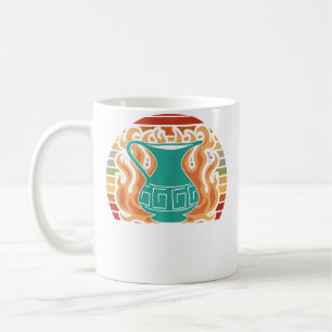 Mug Céramique de poterie sculptée au four rétro vintag
