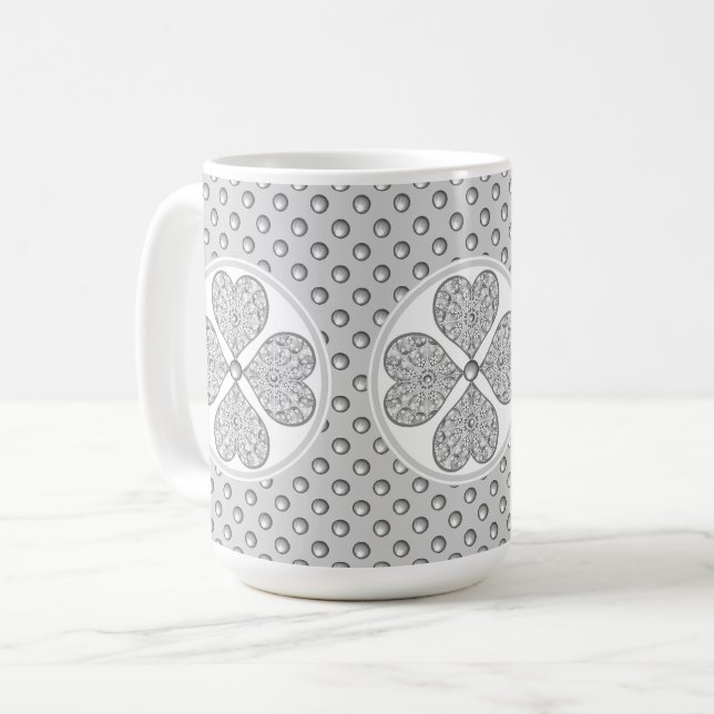 Mug Céramique gris dentelle (Devant gauche)