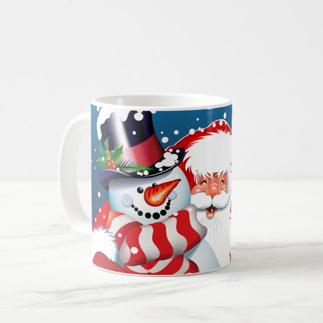 Mug Céramique Mug-Père Noël & Frosty (Devant gauche)